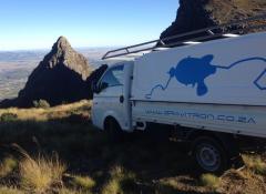 Our trusty Hyundai, on set in the mountains with rain and wind